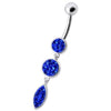 Stunning Jeweled Belly Ring - 14g Surgical Steel & Sterling Silver Charm