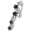 Stunning Jeweled 8-Star Belly Ring - Surgical Steel & Sterling Silver Elegance