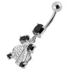 Trendy Silver Dangling Belly Ring - Stylish 14g Surgical Steel & Sterling Charm