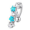 5-Star Elegance: Jeweled Dangling Belly Ring - A Touch of Glam