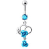 Elegant Silver Jewel Belly Ring: Dazzling Cubic Zirconia Charm