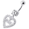 Elegant Jeweled Heart Belly Ring - Perfect Body Art for Trendy Shoppers!