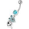 Trendy Jeweled Banana Bar Belly Ring - Stylish & Unique Body Jewelry