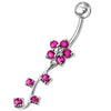 Elegant Silver Flower Belly Ring - Sterling Chic & Trendy Body Jewelry