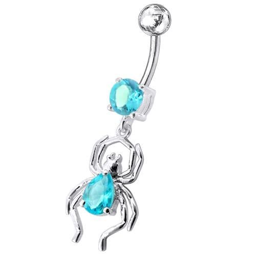 Sparkling Jeweled Spider Belly Ring - Trendy Body Jewelry