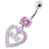 Elegant Jeweled Heart Belly Ring - Perfect Body Art for Trendy Shoppers!