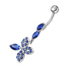 Elegant Jeweled Silver Belly Ring - Trendy 316L Surgical Steel Design