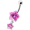 Trendy Sterling Silver Floral Belly Ring with Surgical Steel Bar – Shop Now!