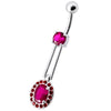 Elegant Sterling Silver Belly Ring - Royal Design & Surgical Steel Gem!