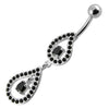 Trendy Pear-Shaped Jeweled Belly Ring - Stylish 14g Surgical Steel!