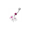 Sparkling Jeweled Elephant Belly Ring - Trendy 14g Surgical Steel Accessory