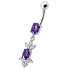 Trendy Jeweled 316L Surgical Steel Belly Ring - Dazzle Your Style!