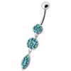 Stunning Jeweled Belly Ring - 14g Surgical Steel & Sterling Silver Charm