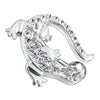 Trendy Jeweled Lizard Reverse Belly Ring - 316L Steel & Sterling Silver Charm