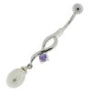 Trendy Jeweled & Pearl Belly Ring - Elegant Curved Bar Design in Silver!