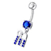 Chic Sterling Silver Lock & Key Belly Ring - Sparkle with Style!