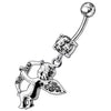 Radiant Angel Silver Belly Ring with Jeweled Fancy Design - Trendy & Stylish!