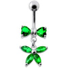 Elegant Jeweled Butterfly Belly Ring - Surgical Steel & Sterling Silver Charm