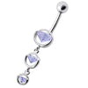 Trendy Studded Dangling Belly Ring - Stylish 14g Sterling Silver Charm!