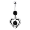 Trendy Jeweled Heart Belly Ring - Elegant Body Jewelry for Online Shoppers