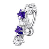 5-Star Elegance: Jeweled Dangling Belly Ring - A Touch of Glam