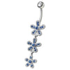 Trendy Sterling Silver Dangling Belly Ring - Stylish 14g Navel Jewelry