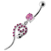 Sparkling Snake Belly Ring: Stunning 14g Surgical Steel & Sterling Silver Charm