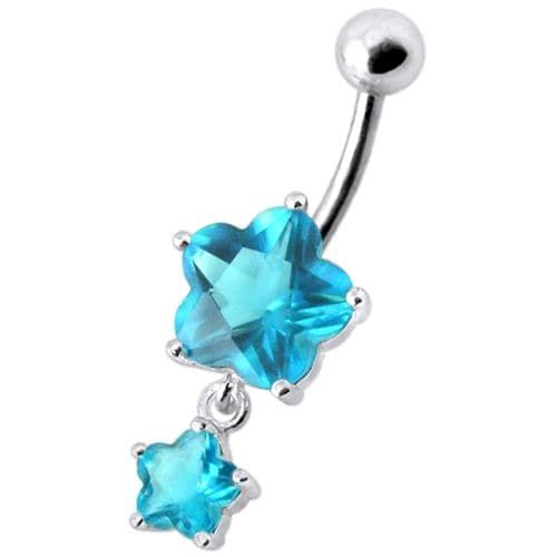 Trendy Sterling Silver Floral Belly Ring with Surgical Steel Bar – Shop Now!