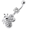 Sparkling Jeweled Honey Bee Belly Ring - Elevate Your Style Today!