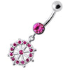 Trendy CZ Jeweled Circle Dangling Banana Belly Ring - Shop Now!