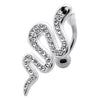 Trendy Multi Jeweled Snake Belly Ring - Dazzling 925 Sterling Silver Charm