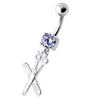 Trendy Jeweled Scissor & Comb Belly Ring - Chic Surgical Steel Accessory