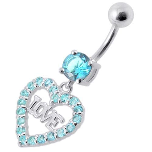 Elegant Jeweled Heart Belly Ring - Perfect Body Art for Trendy Shoppers!