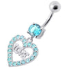 Elegant Jeweled Heart Belly Ring - Perfect Body Art for Trendy Shoppers!