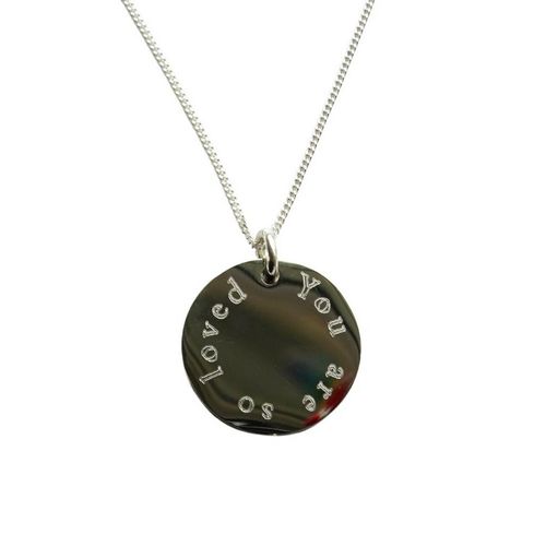 Edge Engraved  Necklace - You are so loved