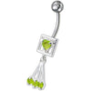 Stunning Jeweled Belly Ring - 316L Surgical Steel & Sterling Silver Charm