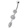 Stunning Jeweled Belly Ring - 14g Surgical Steel & Sterling Silver Charm