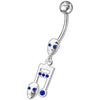 Chic Skeleton Jeweled Belly Ring - Trendy 14g Surgical Steel Body Jewelry