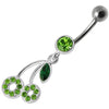 Trendy Cherry Drop Belly Ring - Elegant Body Jewelry for Fashion-Forward Shoppers!