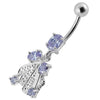 Trendy Silver Dangling Belly Ring - Stylish 14g Surgical Steel & Sterling Charm