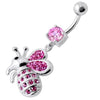 Sparkling Jeweled Honey Bee Belly Ring - Elevate Your Style Today!