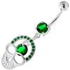 Enchanted Jeweled Skull Belly Ring: 925 Silver & Sparkling Zirconia