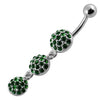 Trendy Triple Ball Dangling Belly Ring with Stylish Banana Bar