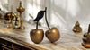 Elegant Gold Aluminium Cherry Ornament - Luxury Home Décor Piece (22.5cm)