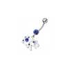 Sparkling Jeweled Elephant Belly Ring - Trendy 14g Surgical Steel Accessory