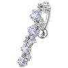 Stunning Jeweled 8-Star Belly Ring - Surgical Steel & Sterling Silver Elegance