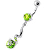 Sparkling Star Belly Ring: 316L Steel & Sterling Silver with Zirconia Charm