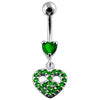 Trendy Jeweled Heart-Shaped Silver Belly Ring – Dazzle Your Style!