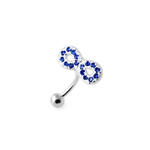 Elegant Jeweled Infinity Reverse Belly Ring - 316L Steel & Sterling Silver