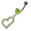 Trendy Jeweled Heart Loop Belly Ring - Stylish Sterling Silver & Steel!